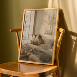 Product detail view of Teddy Guinea Pig Reading in Bed Poster.