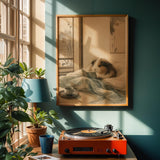 Alternate product view of Sheltie Guinea Pig Reading in Bed Poster.