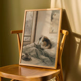 Product detail view of Sheltie Guinea Pig Reading in Bed Poster.