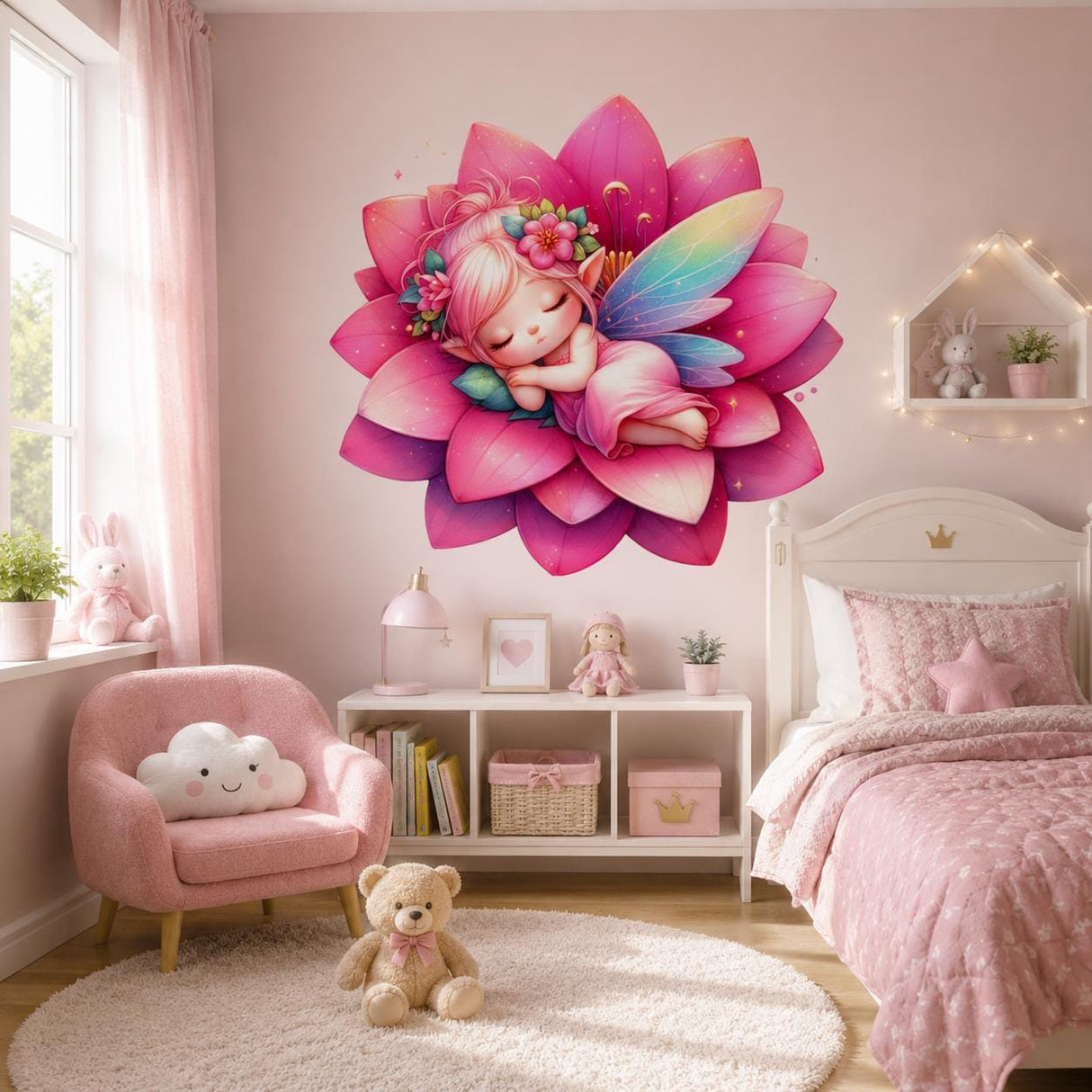 Alternate gallery view of Sleeping Fairy Wall Vinyl Decal.