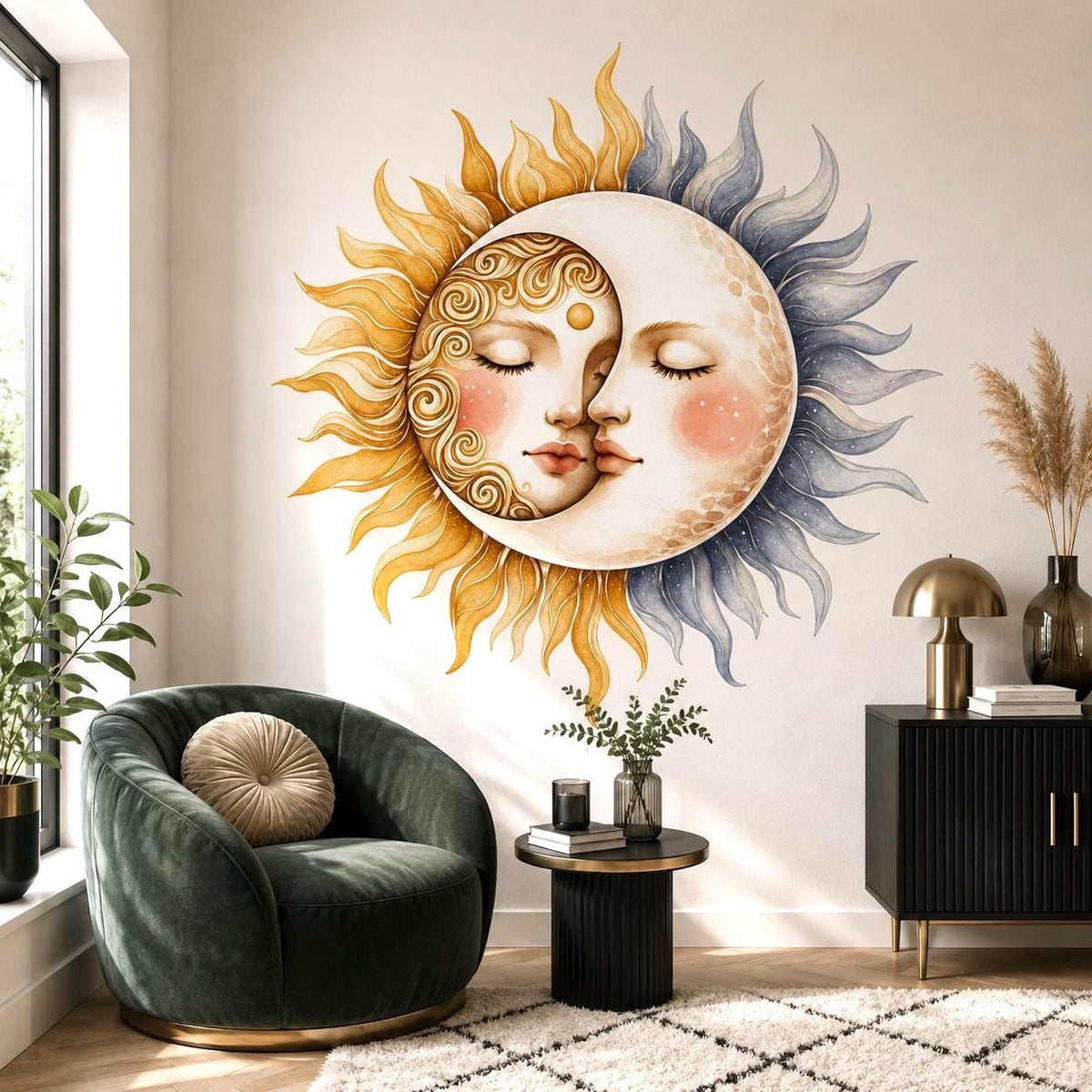 Additional product detail of Sun and Moon Wall Vinyl Decal.