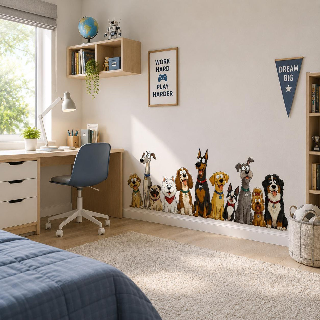 Additional product view of Funny Dog Group Wall Vinyl Decal.