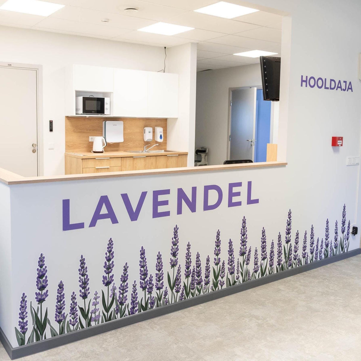 Product view of Lavender Border Wall Vinyl Decal.