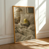 Alternate product presentation of Yellowface Budgerigar Reading in Bed Poster.