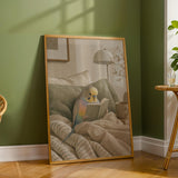 Additional product detail of Rainbow Budgerigar Reading in Bed Poster.