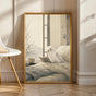 Product view of White Budgerigar Reading in Bed Poster.