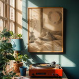 Product view of Budgerigar Reading in Bed Poster.