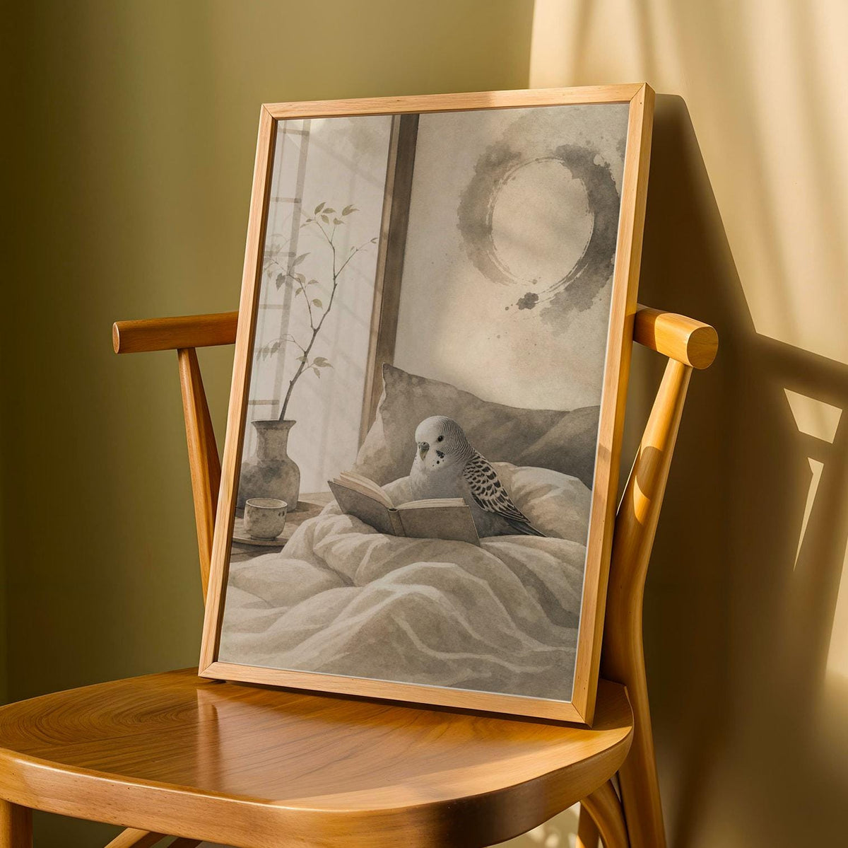 Alternate gallery view of Budgerigar Reading in Bed Poster.