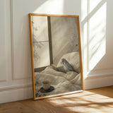 Alternate product presentation of Silver Budgerigar Reading in Bed Poster.