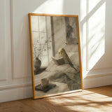 Alternate product presentation of Yellowface Budgerigar Reading in Bed Poster.