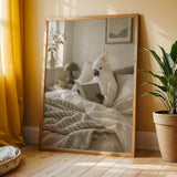 Additional product view of White Cockatoo Reading in Bed Poster.