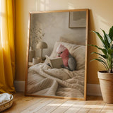 Additional product view of Galah Parrot Reading in Bed Poster.