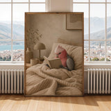 Alternate gallery view of Galah Parrot Reading in Bed Poster.