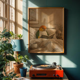 Alternate product view of White Bellied Caique Reading in Bed Poster.