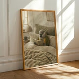 Alternate product presentation of Senegal Parrot Reading in Bed Poster.