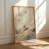 Alternate product presentation of White Cockatoo Reading in Bed Poster.