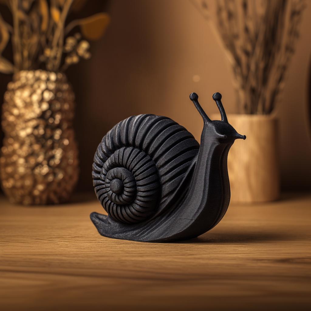 Product gallery view of 3D Printed Spiral Snail Sculpture.