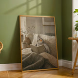 Additional product detail of Silver Cockatiel Reading in Bed Poster.