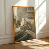 Alternate product presentation of Silver Cockatiel Reading in Bed Poster.
