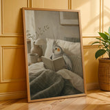 Additional product presentation of Silver Cockatiel Reading in Bed Poster.