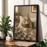 Product gallery view of Cinnamon Cockatiel Reading in Bed Poster.