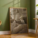 Additional product detail of Pied Cockatiel Reading in Bed Poster.