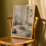 Product detail view of Albino Cockatiel Reading in Bed Poster.