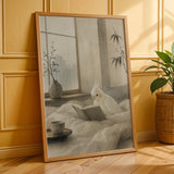 Additional product presentation of Albino Cockatiel Reading in Bed Poster.