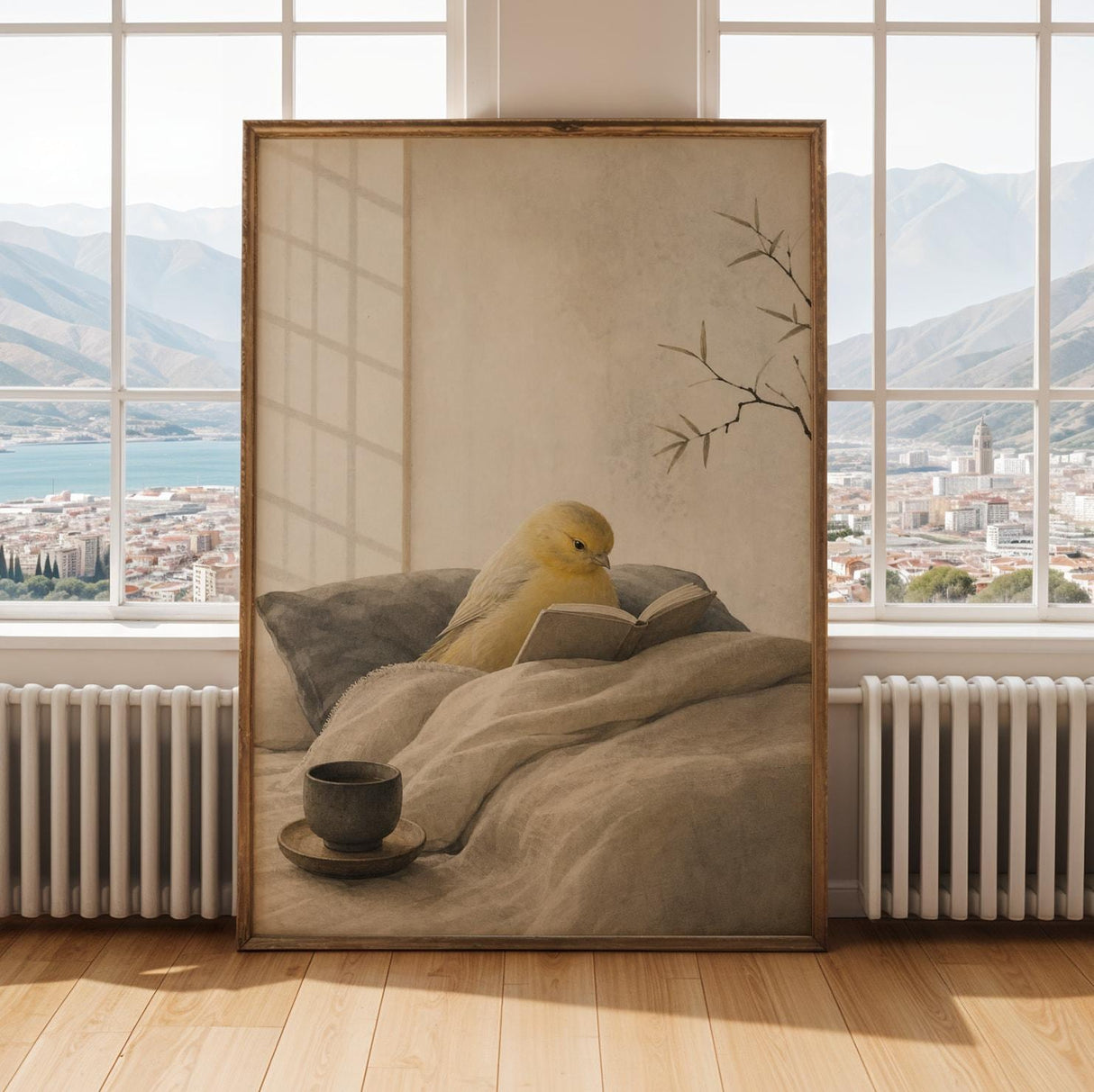 Alternate gallery view of Roller Canary Reading in Bed Poster.