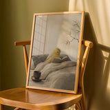Product detail view of Roller Canary Reading in Bed Poster.