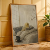 Additional product presentation of Roller Canary Reading in Bed Poster.
