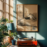Alternate product view of Silver Lizard Canary Reading in Bed Poster.
