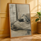 Additional product presentation of Silver Lizard Canary Reading in Bed Poster.