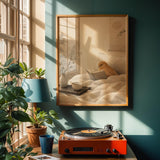 Alternate product view of Cinnamon Canary Reading in Bed Poster.