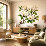 Product view of White Magnolia Branch Wall Vinyl Decal.