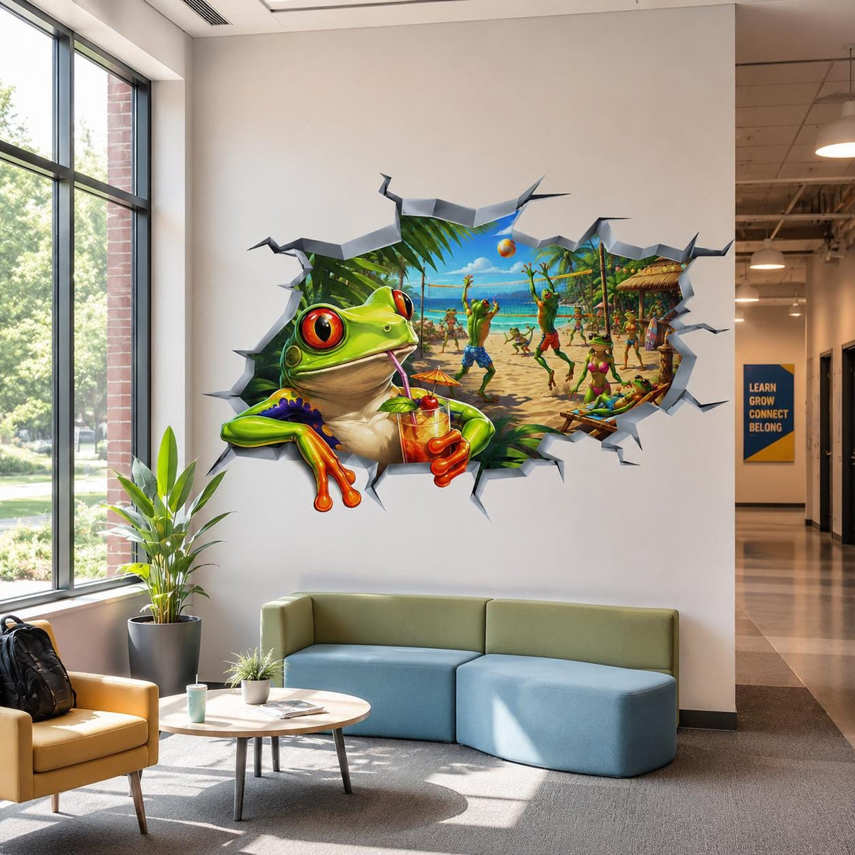 Product gallery view of Weird Frog Beach Wall Vinyl Decal.