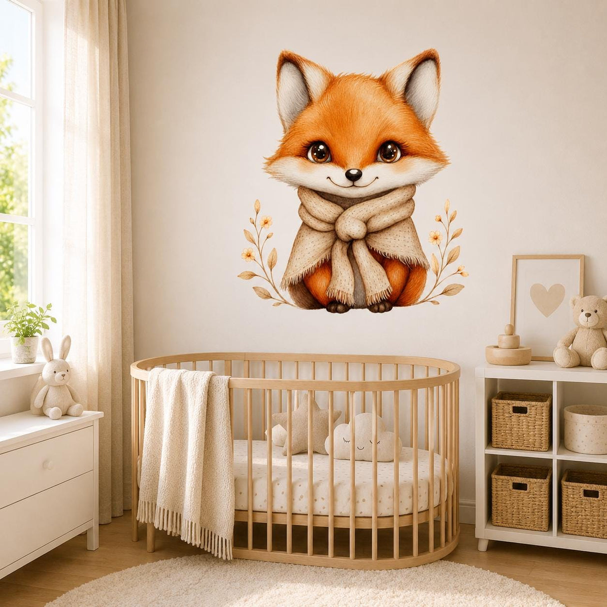 Alternate product view of Cute Fox Wall Vinyl Decal.