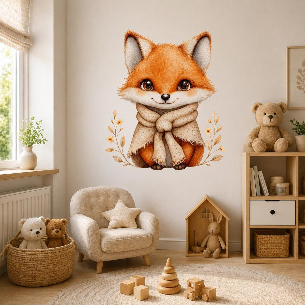 Product gallery view of Cute Fox Wall Vinyl Decal.
