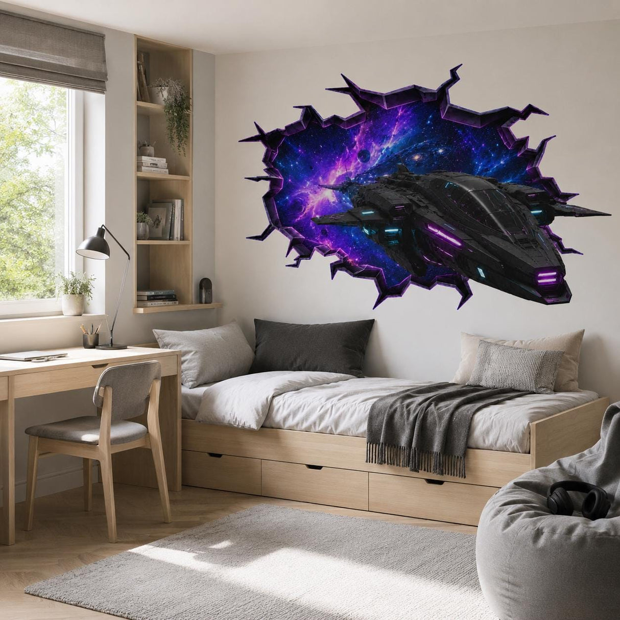 Additional product detail of Spaceship Wall Vinyl Decal.
