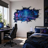 Additional product detail of Cyberpunk City Wall Vinyl Decal.