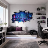Additional product view of Cyberpunk City Wall Vinyl Decal.