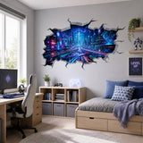 Product view of Cyberpunk City Wall Vinyl Decal.