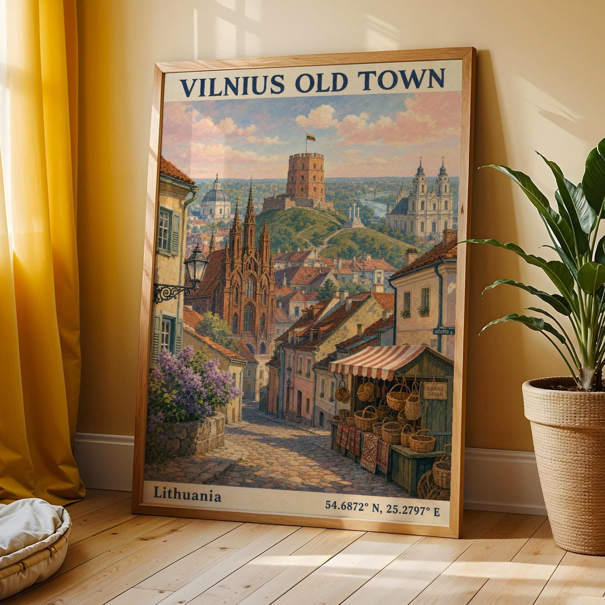 Alternate product view of Vilnius Old Town Art Print Poster.