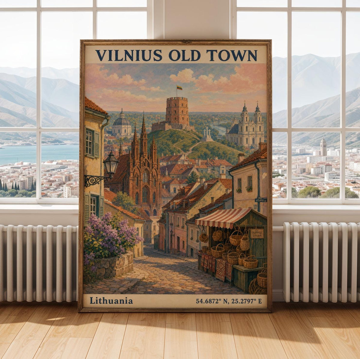 Product gallery view of Vilnius Old Town Art Print Poster.