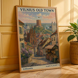 Alternate product presentation of Vilnius Old Town Art Print Poster.