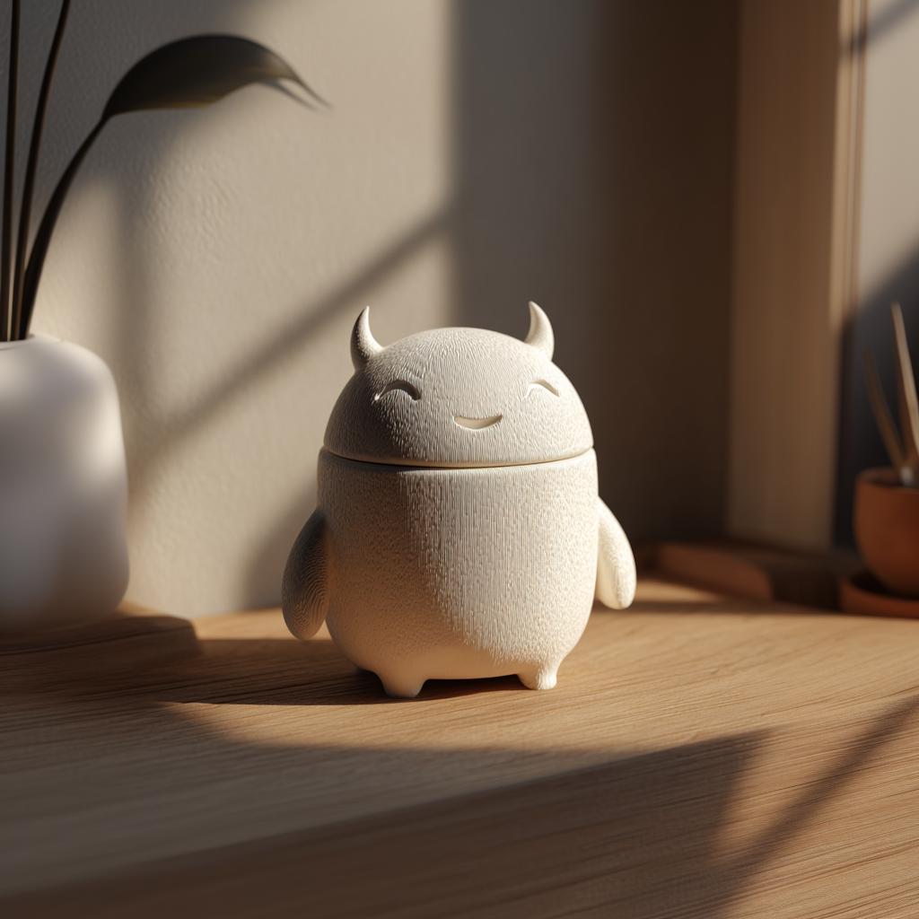 Product gallery view of 3D Printed Sleepy Monster Memorial Urn.