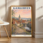 Product view of Gamlebyen Oslo Travel Poster.