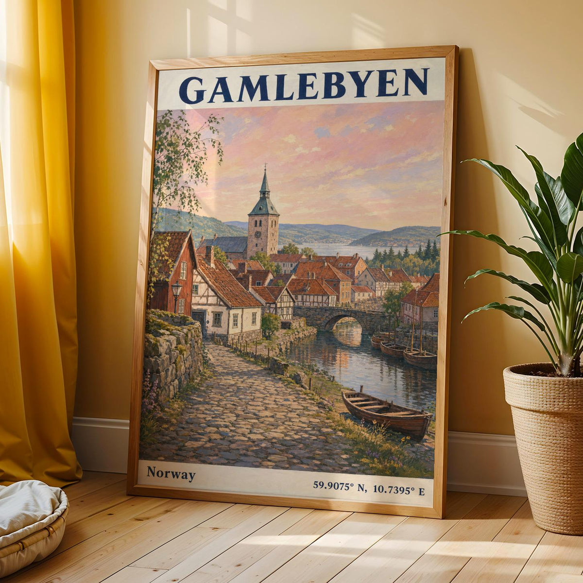 Additional product view of Gamlebyen Oslo Travel Poster.