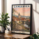 Product gallery view of Gamlebyen Oslo Travel Poster.