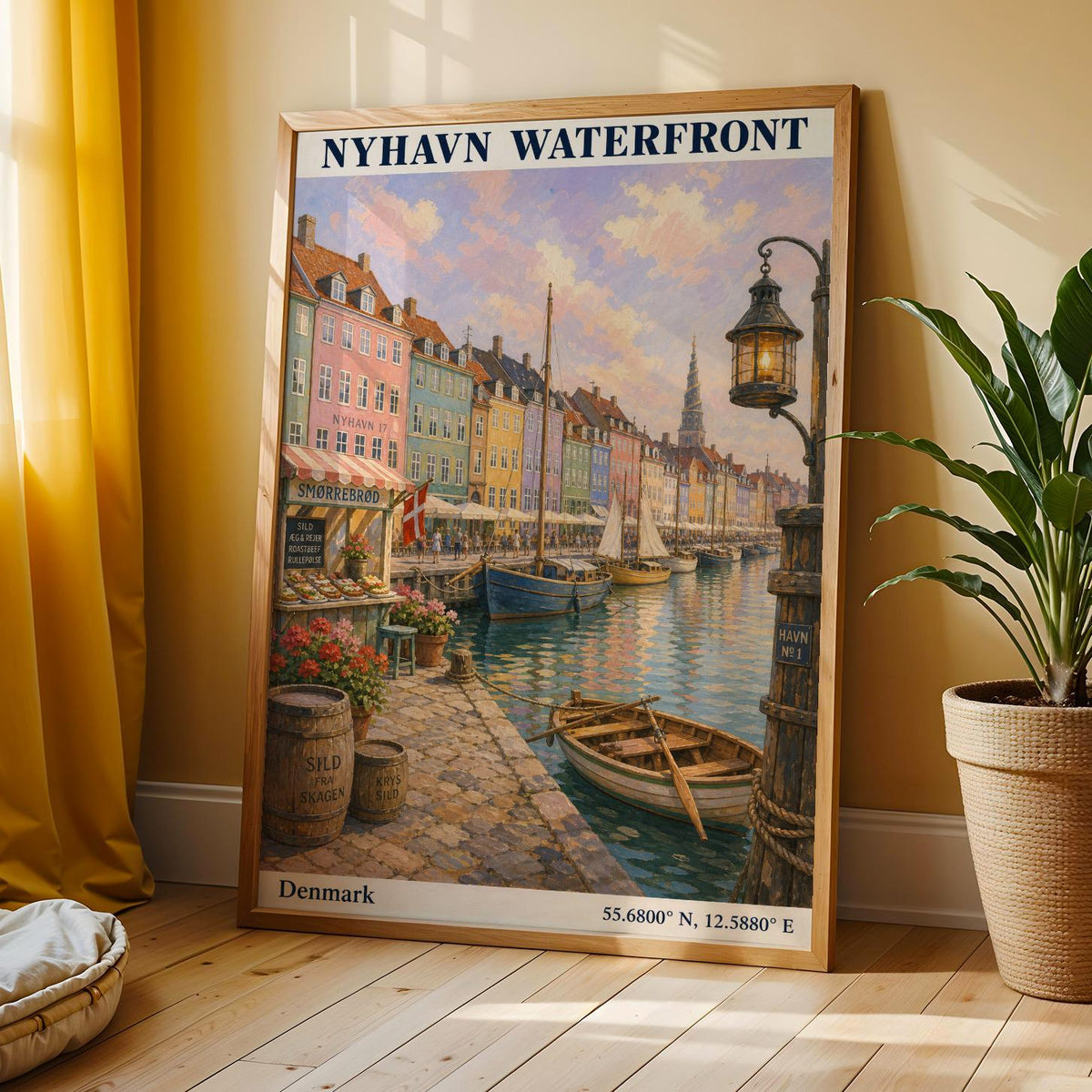 Alternate product view of Nyhavn Copenhagen Travel Poster.